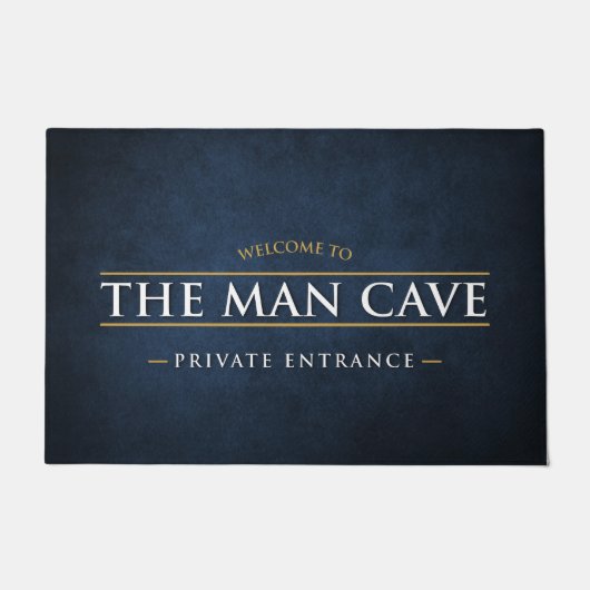 Welkom bij het Man Cave blue grunge deurmat (Voorkant)