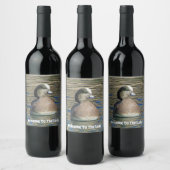 Welkom bij het Mannenvrouwenmeer Foto Wild Bird Wijn Etiket (Flessen)