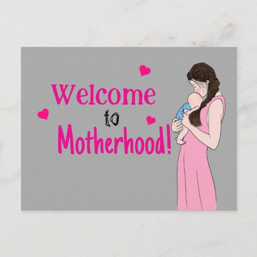 Welkom bij het moederschap briefkaart (Voorkant)