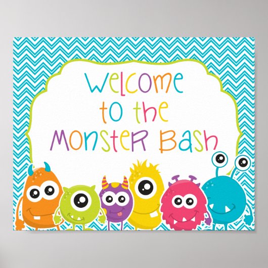 Welkom bij het Monster Bash-verjaardagbord Poster (Voorkant)