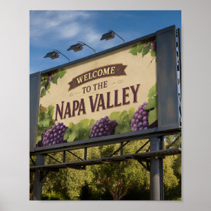 Welkom bij het Napa Valley Billboard Sign Poster