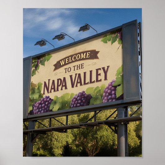 Welkom bij het Napa Valley Billboard Sign Poster (Voorkant)