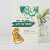 Welkom bij het Oerwoud 4e Verjaardagsuitnodiging Kaart (Staand voorkant)