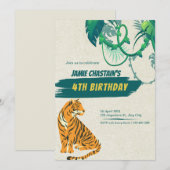 Welkom bij het Oerwoud 4e Verjaardagsuitnodiging Kaart (Voorkant / Achterkant)