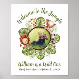 Welkom bij het Oerwoud Foto Wild One Safari Sign Poster