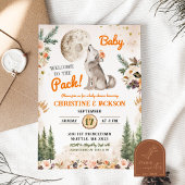 Welkom bij het Pack Oranje Wolf Co-Ed Baby shower Kaart