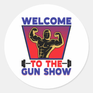 Welkom bij het Pistool Show Fitness en Bodybuildin Ronde Sticker
