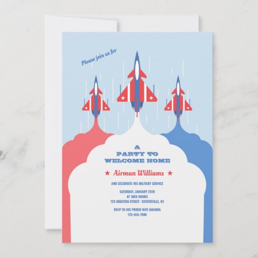 Welkom bij het Red White van de luchtmacht Kaart (Voorkant)