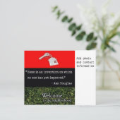 Welkom bij het rode zwarte rood briefkaart (Staand voorkant)