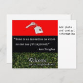 Welkom bij het rode zwarte rood briefkaart (Voorkant / Achterkant)