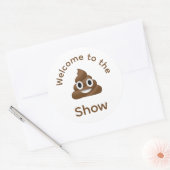 Welkom bij het Show Poo Emoji Funny Ronde Sticker (Envelop)