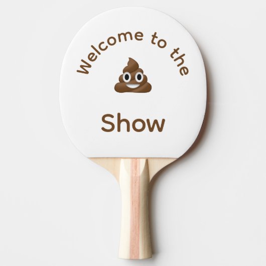 Welkom bij het Show Poo Emoji Funny Tafeltennisbatje (Voorkant)