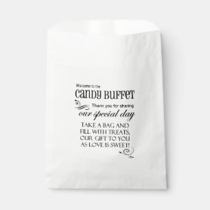 Welkom bij het Snoep Buffet Favor Bag Bedankzakje