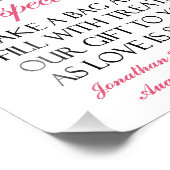 Welkom bij het Snoep Buffet Pink Wedding Sign Foto Afdruk (Hoek)