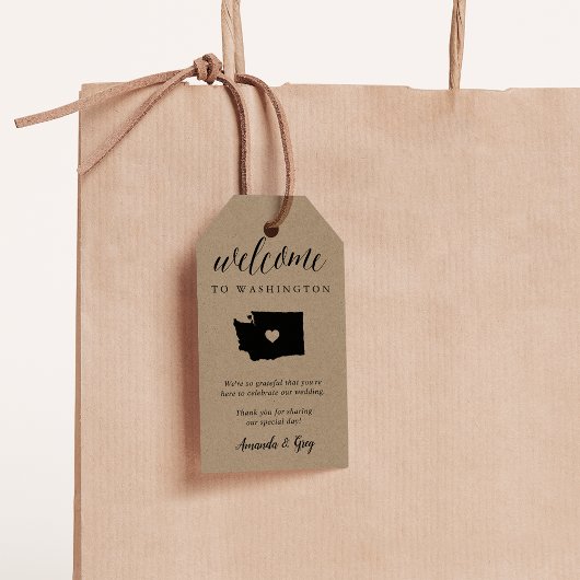 Welkom bij het staathuwelijk in Washington Cadeaulabel