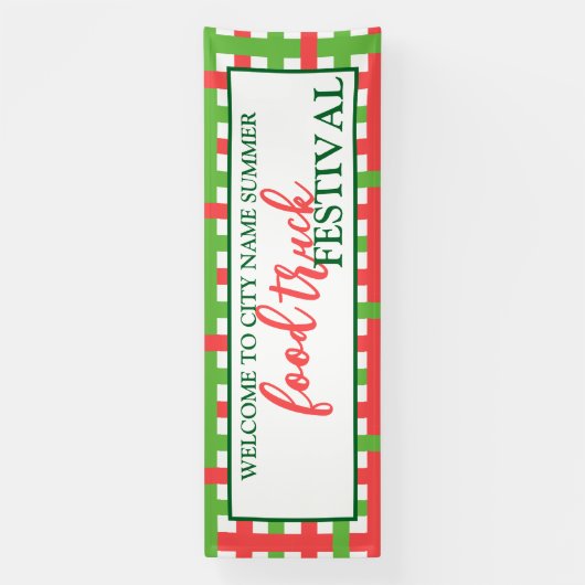 Welkom bij het Summer Food Truck Festival Custom Spandoek (Verticaal)