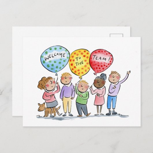 Welkom bij het team briefkaart (Voorkant / Achterkant)