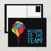 Welkom bij het team Feestballonnen Briefkaart (Voorkant / Achterkant)