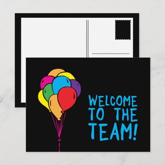 Welkom bij het team Feestballonnen Briefkaart (Voorkant / Achterkant)