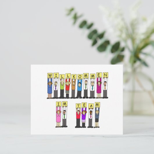 Welkom bij het team in het Duits Briefkaart (Staand voorkant)