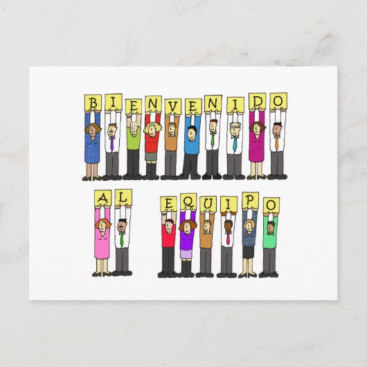 Welkom bij het Team in het Spaans Briefkaart (Voorkant)