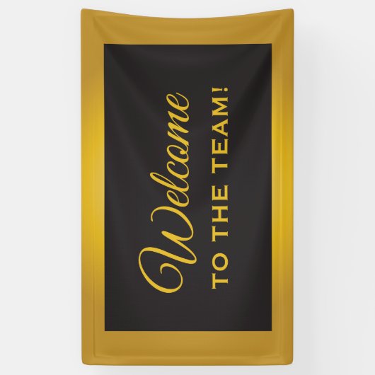 Welkom bij het team Professional Gold en Black Spandoek (Verticaal)