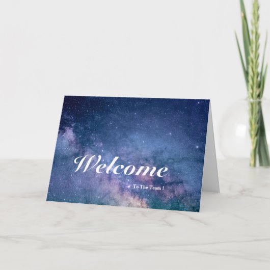 Welkom bij het Team Space Glitter Briefkaart (Voorkant)