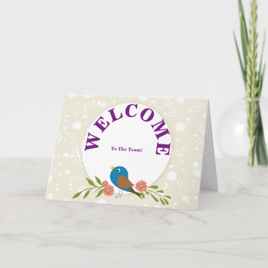 Welkom bij het team Spring Floral Kaart (Voorkant)