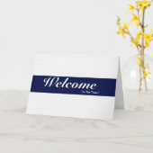 Welkom bij het team White Minimal Navy Blue Badge Kaart (Gele Bloem)