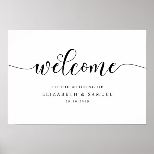 Welkom bij het trouwbord poster (Voorkant)