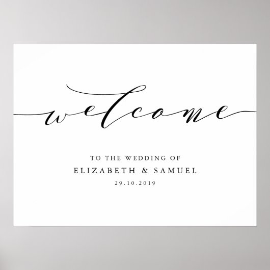Welkom bij het trouwbord poster (Voorkant)