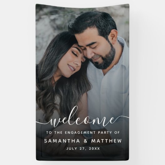 Welkom bij het verlovingsbanner met foto spandoek (Verticaal)