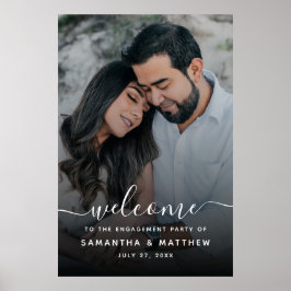 Welkom bij het verlovingsfeest Teken met Foto Poster