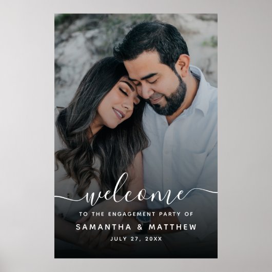 Welkom bij het verlovingsfeest Teken met Foto Poster (Voorkant)