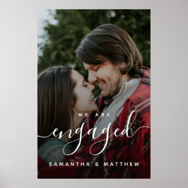 Welkom bij het verlovingsfeest Teken met Foto Poster