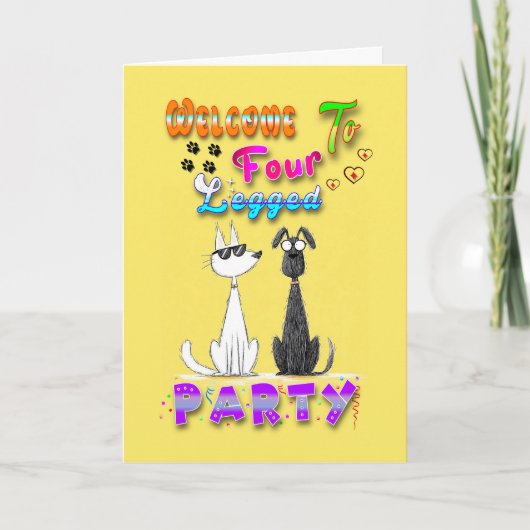 Welkom bij het vierbenige feest aankondiging (Voorkant)