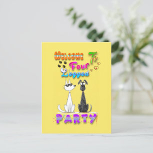 Welkom bij het vierbenige feest briefkaart