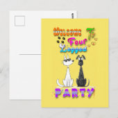 Welkom bij het vierbenige feest briefkaart (Voorkant / Achterkant)