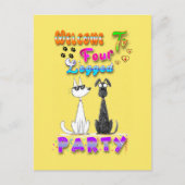 Welkom bij het vierbenige feest briefkaart (Voorkant)