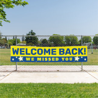 Welkom bij het weer openen van de school spandoek