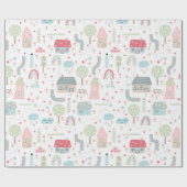 Welkom bij het World New Baby Girl Cadeaupapier (Vlak)