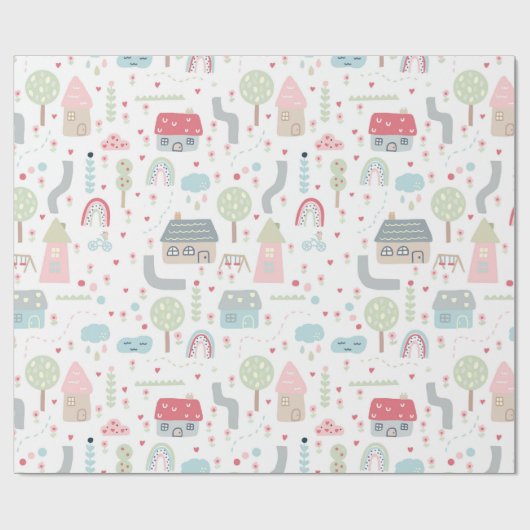 Welkom bij het World New Baby Girl Cadeaupapier (Vlak)