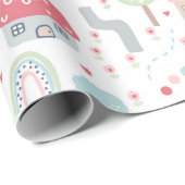 Welkom bij het World New Baby Girl Cadeaupapier (Rol Hoek)