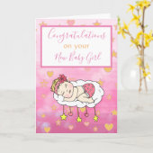 Welkom bij het World New Baby Girl Kaart (Gele Bloem)