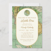Welkom bij het World Travel Baby shower Kaart (Voorkant)
