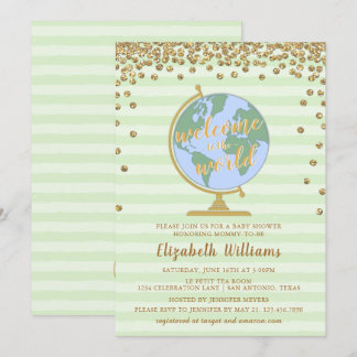 Welkom bij het World Wereldbol Baby shower Kaart