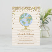 Welkom bij het World Wereldbol Baby shower Kaart (Staand voorkant)