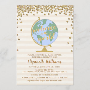 Welkom bij het World Wereldbol Baby shower Kaart