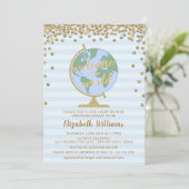 Welkom bij het World Wereldbol Baby shower Kaart (Staand voorkant)