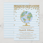 Welkom bij het World Wereldbol Baby shower Kaart (Voorkant / Achterkant)